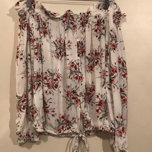 Jd luxe floral bohemian off shoulder top
